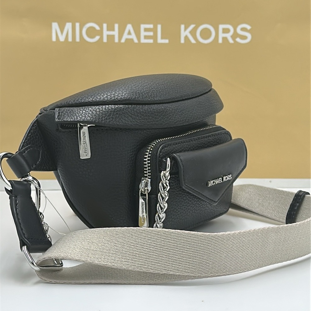 Michael Kors Maisie 2 In 1 Small Leather Waist pack Fanny pack Bag (Black) MK - Picture 6 of 16